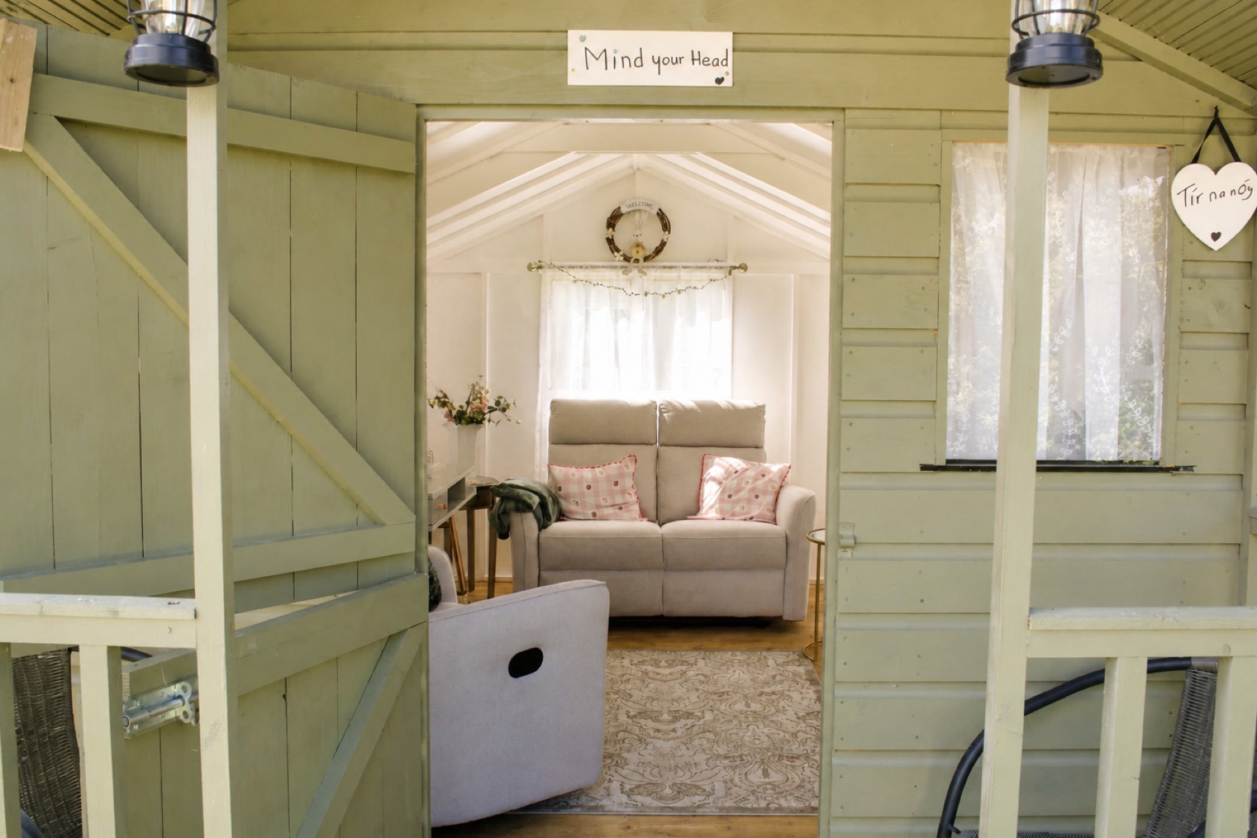 The therapy cabin door open to the room inside